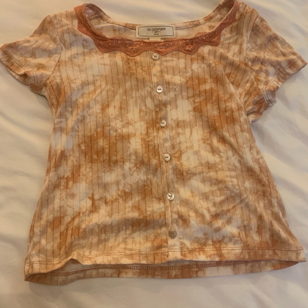 Tie dye lace top